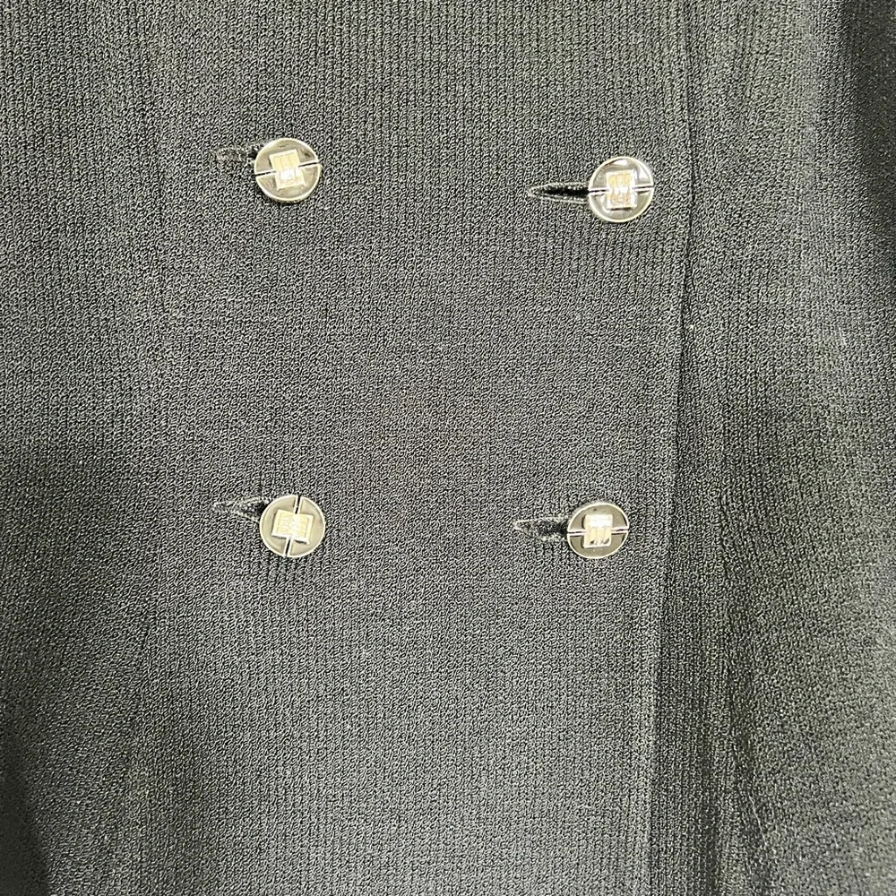 St. John Black Double-Breasted knit evening jacket with skirt - Picture 4 of 16